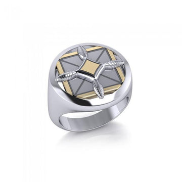 Protection and Growth Sterling Silver and Gold Ring MRI1577 - Jewelry